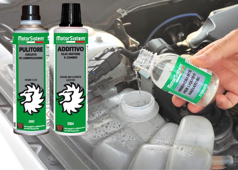 prodotti per auto motorsistem refrigeranti per radiatore e pulitore circuito lubrificazione