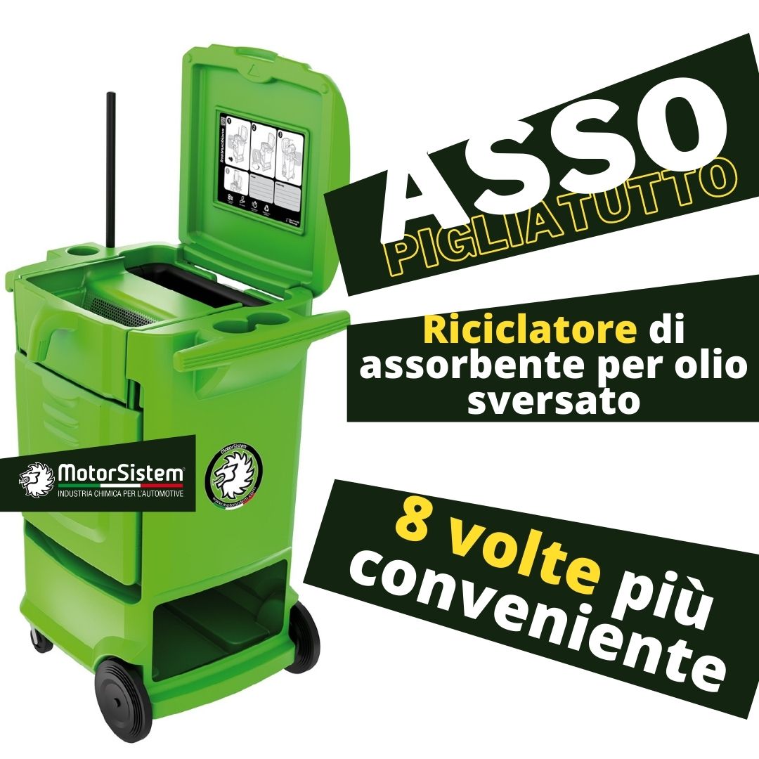 asso pigliatutto contenitore assorbente per officina